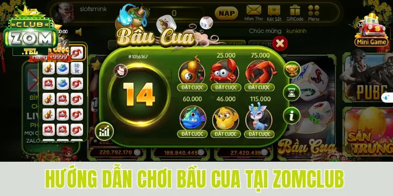 Bầu cua zomclub - Trải nghiệm vui, thắng lớn trong tầm tay 3 Hướng dẫn chơi bầu cua tại Zomclub