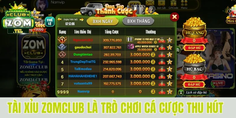 Tài Xỉu Zomclub - Hướng Dẫn Đặt Cược Đảm Bảo Thắng Lớn 3 Sân chơi tài xỉu Zomclub cung cấp nhiều tỷ lệ cược